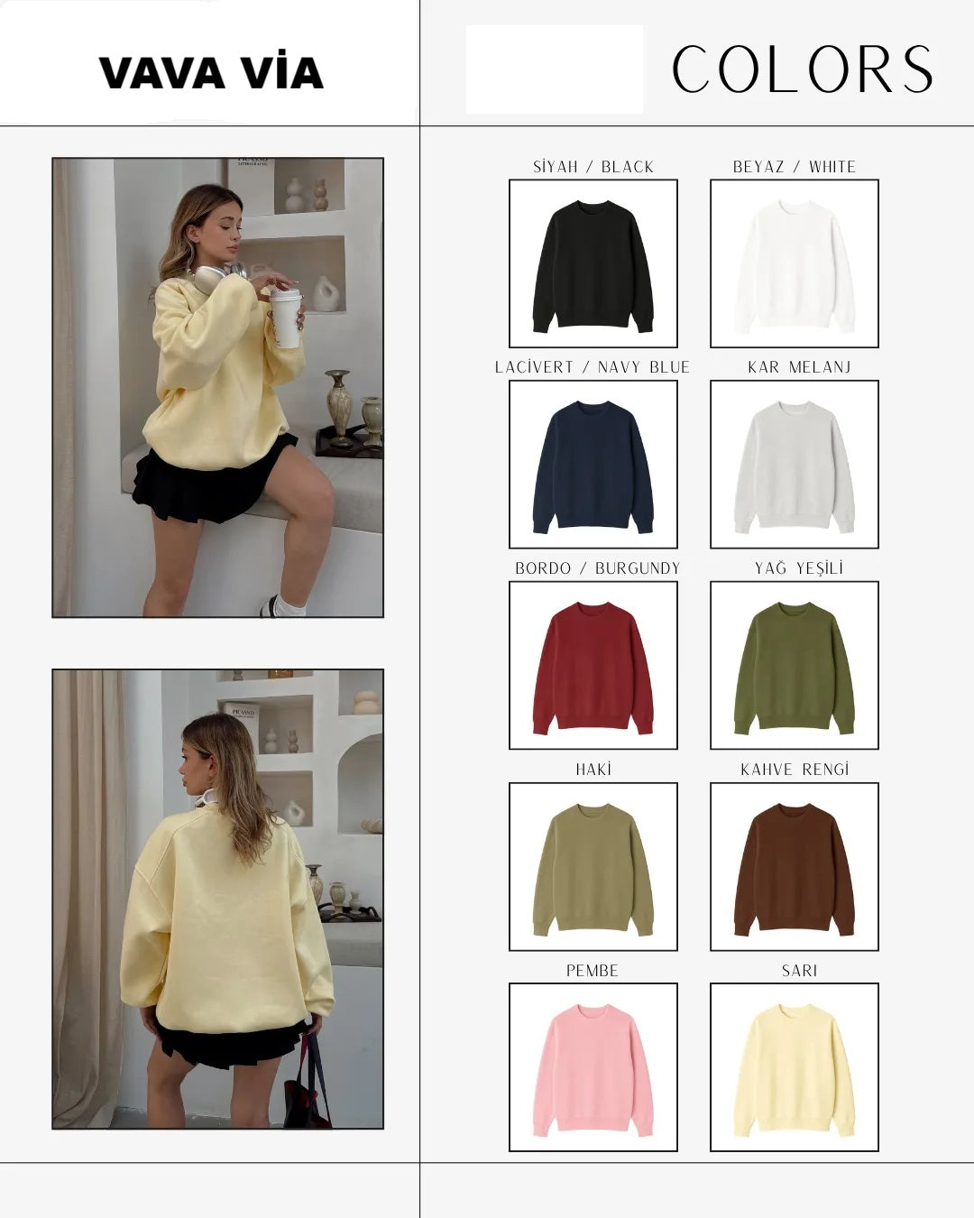 3 İPLİK BASİC SWEATSHİRT