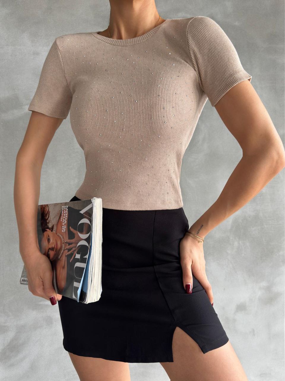 KARKORŞE KUMAŞ TAŞ BASKILI T-SHIRT