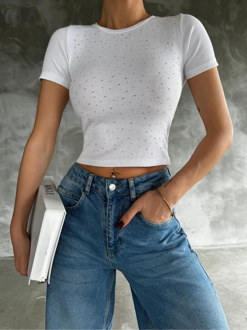 KARKORŞE KUMAŞ TAŞ BASKILI T-SHIRT