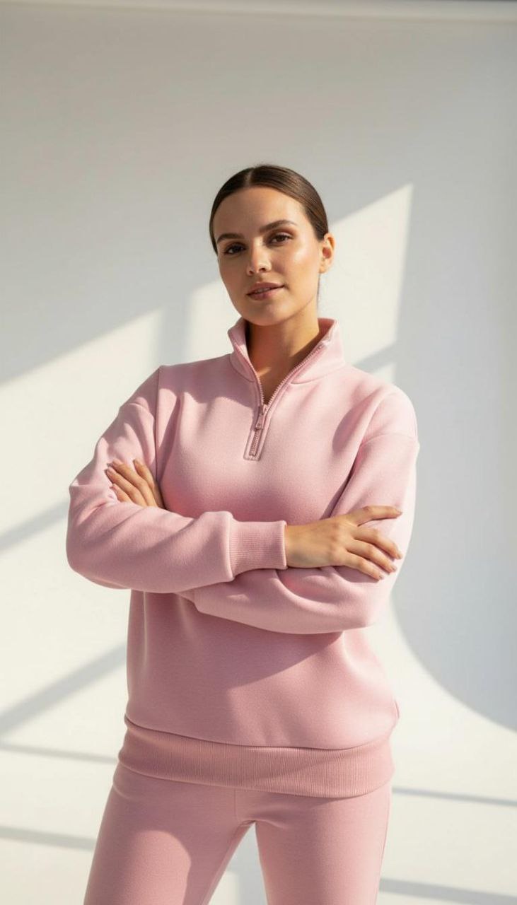 YARIM FERMUARLI SWEATSHİRT