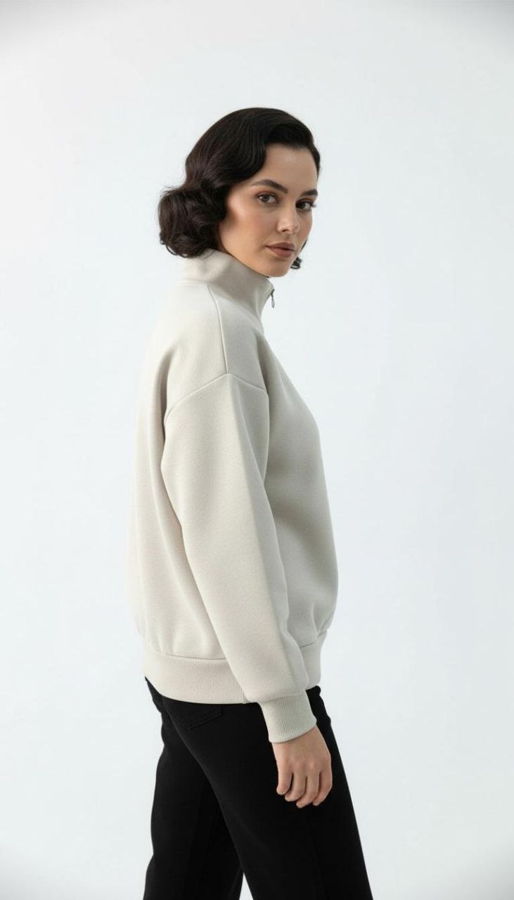 YARIM FERMUARLI SWEATSHİRT