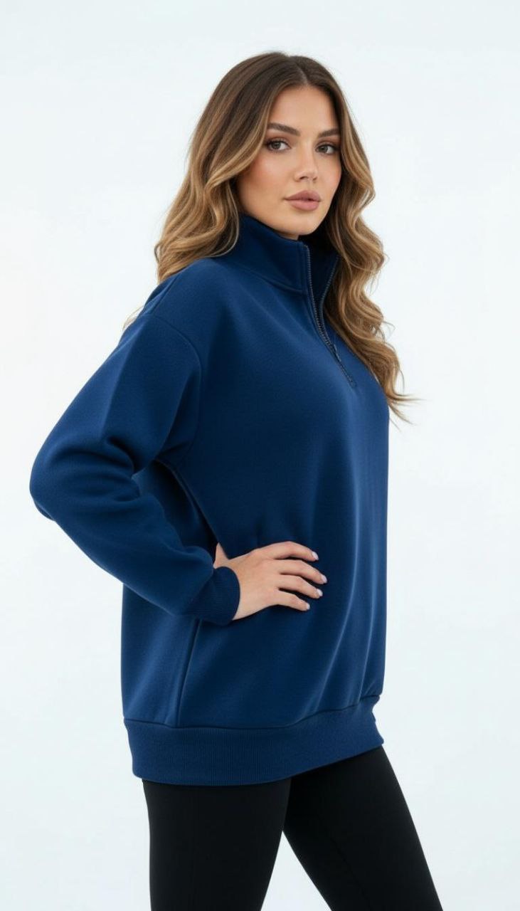 YARIM FERMUARLI SWEATSHİRT