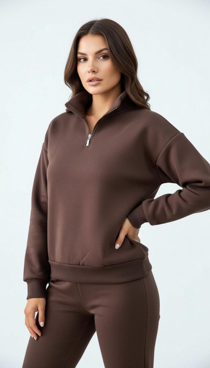 YARIM FERMUARLI SWEATSHİRT