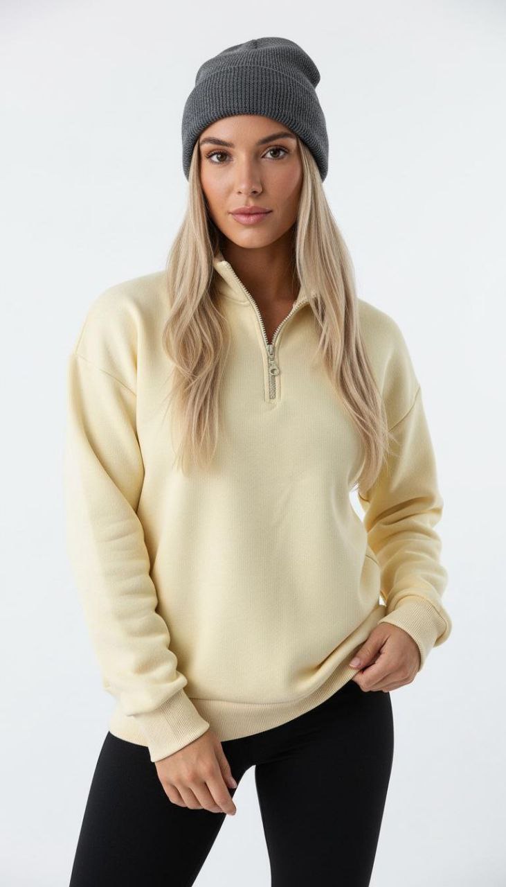 YARIM FERMUARLI SWEATSHİRT