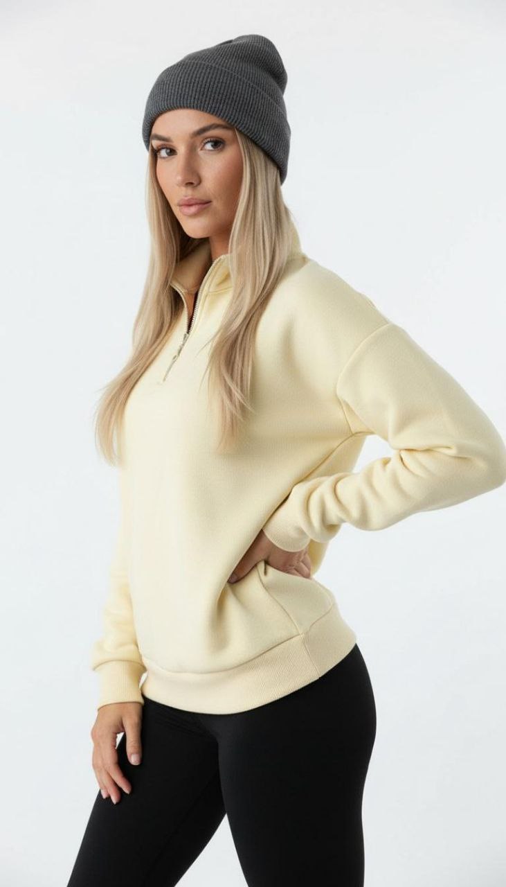 YARIM FERMUARLI SWEATSHİRT