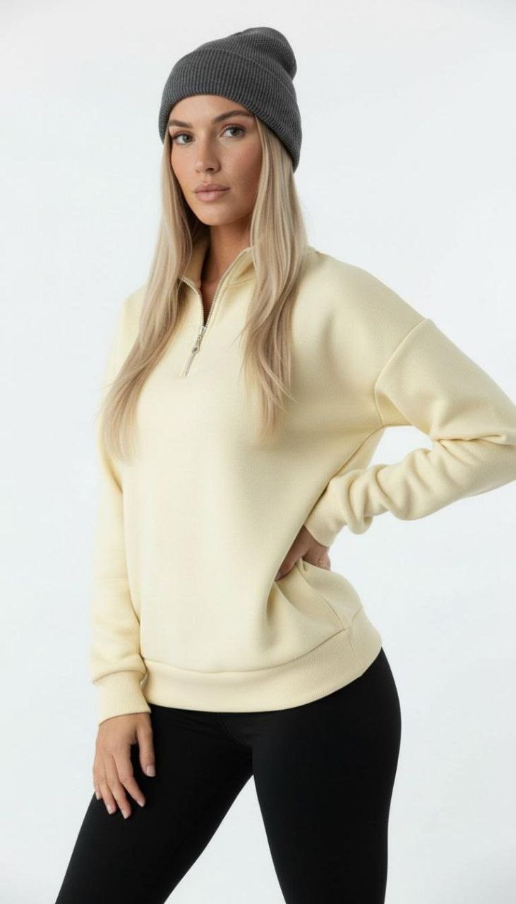 YARIM FERMUARLI SWEATSHİRT