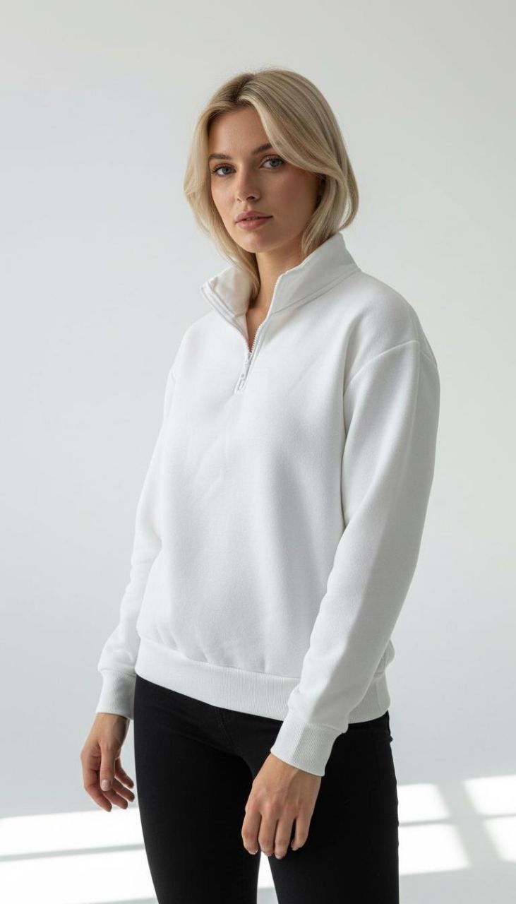 YARIM FERMUARLI SWEATSHİRT