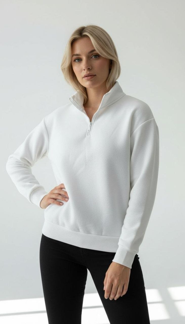 YARIM FERMUARLI SWEATSHİRT