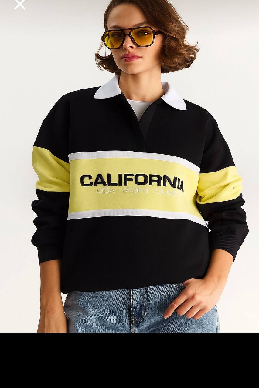 BASKILI 3 İPLİK ŞARDONLU SWEATSHİRT