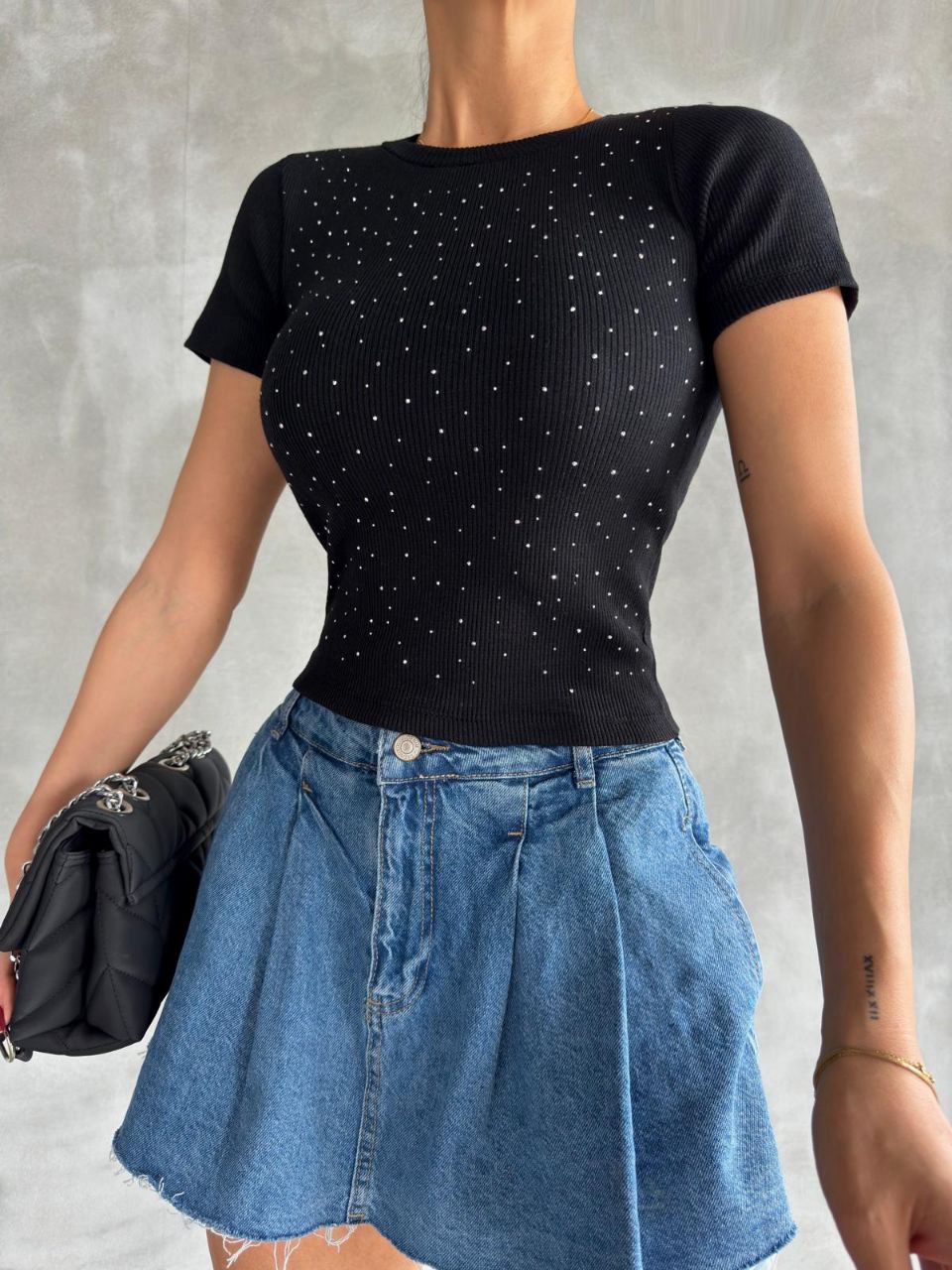 KARKORŞE KUMAŞ TAŞ BASKILI T-SHIRT