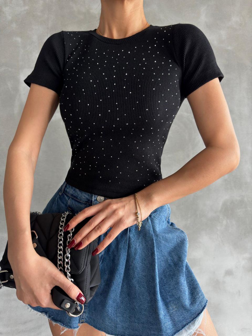 KARKORŞE KUMAŞ TAŞ BASKILI T-SHIRT