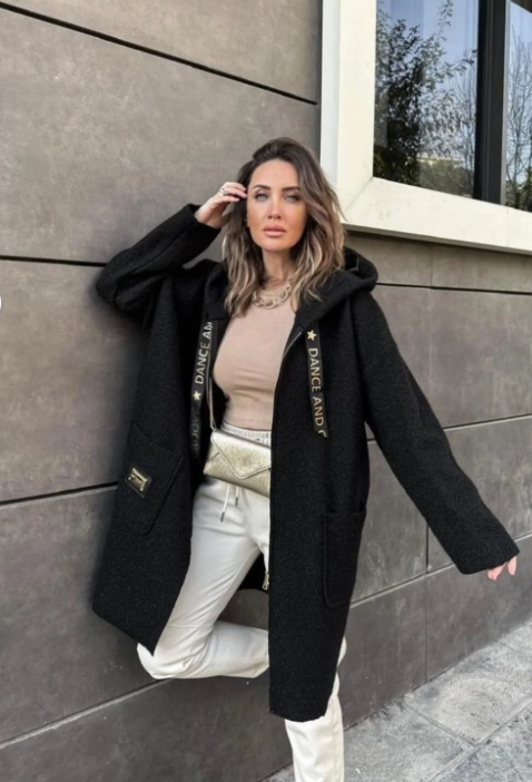 FERMUARLI KAPÜŞONLU BUKLET KUMAŞ KABAN