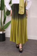 PİLELİ RENK DETAYLI UZUN ETEK