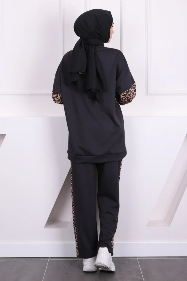 LEOPARLI MODAL TUNİK PANTOLONLU TAKIM