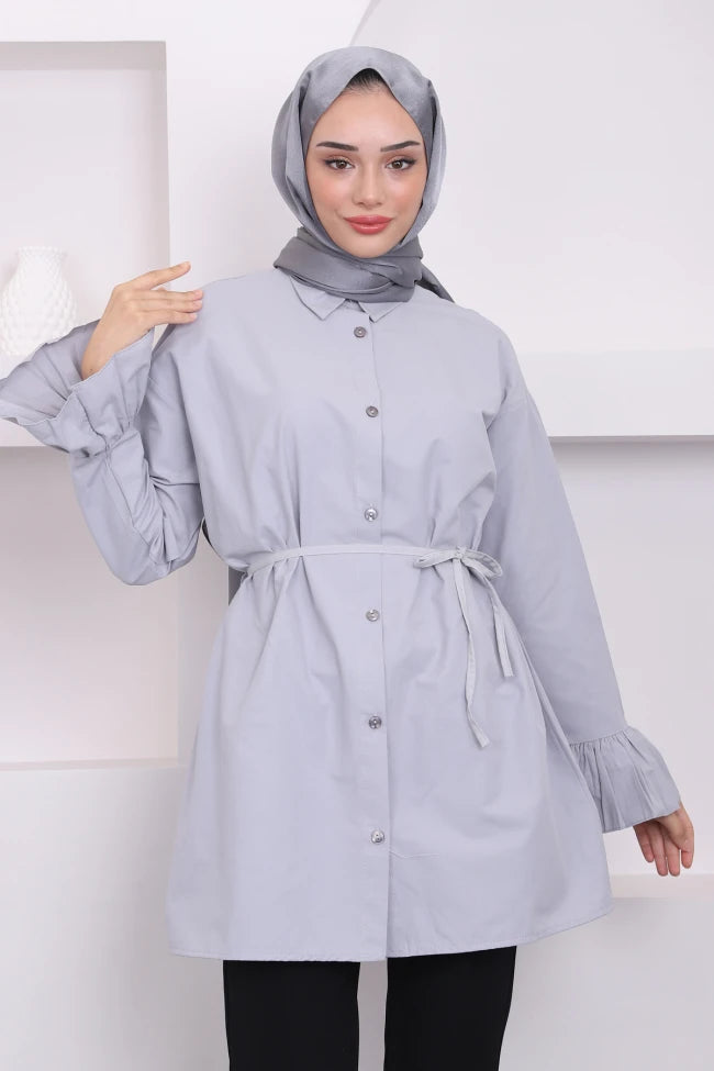 BELİ İPLİ KOL DETAYLI TUNİK