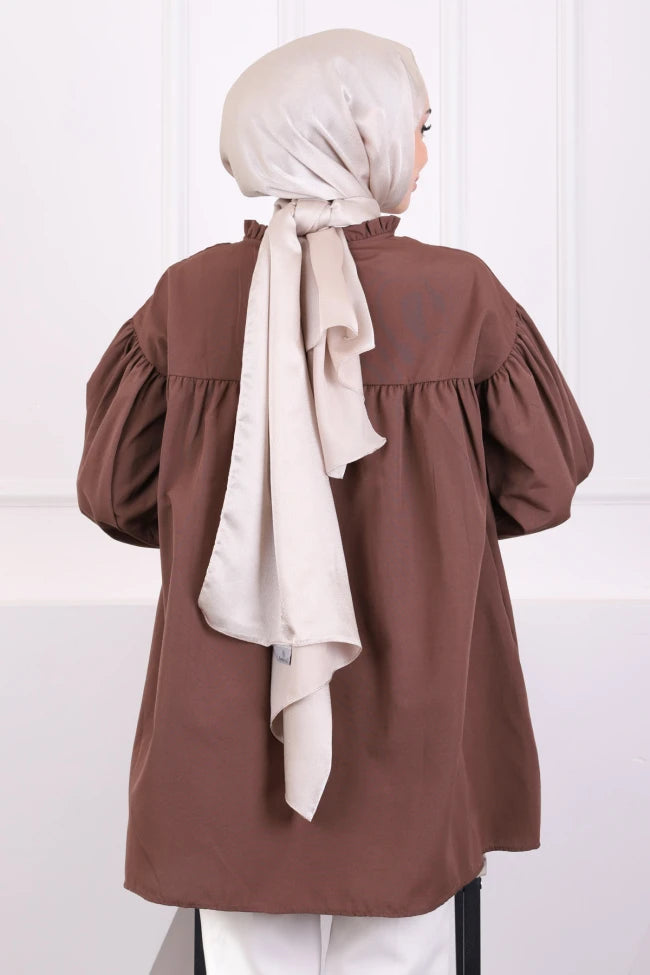 YAKA FIRFIRLI BALON KOL TUNİK