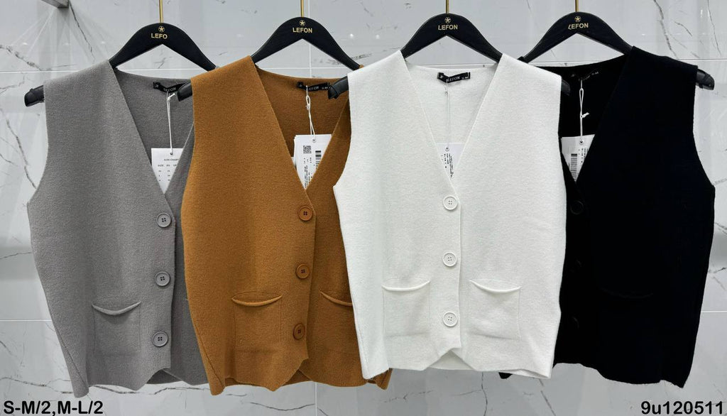 GRİ DÜĞMELİ YELEK