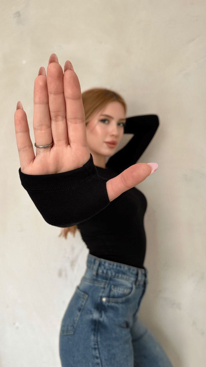 MODAL KUMAŞ PARMAK GEÇMELİ BODY