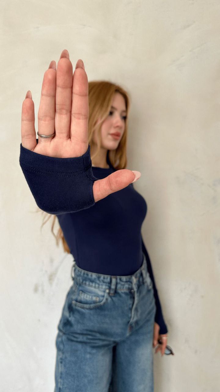 MODAL KUMAŞ PARMAK GEÇMELİ BODY