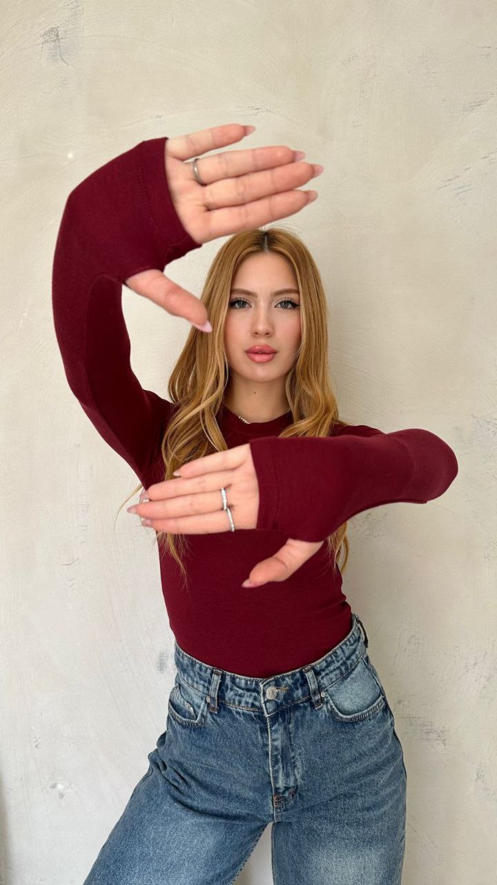 MODAL KUMAŞ PARMAK GEÇMELİ BODY