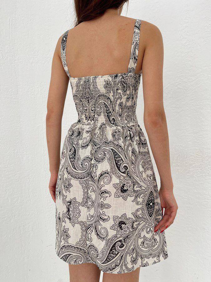 ZARA MARKA DESENLİ ELBİSE