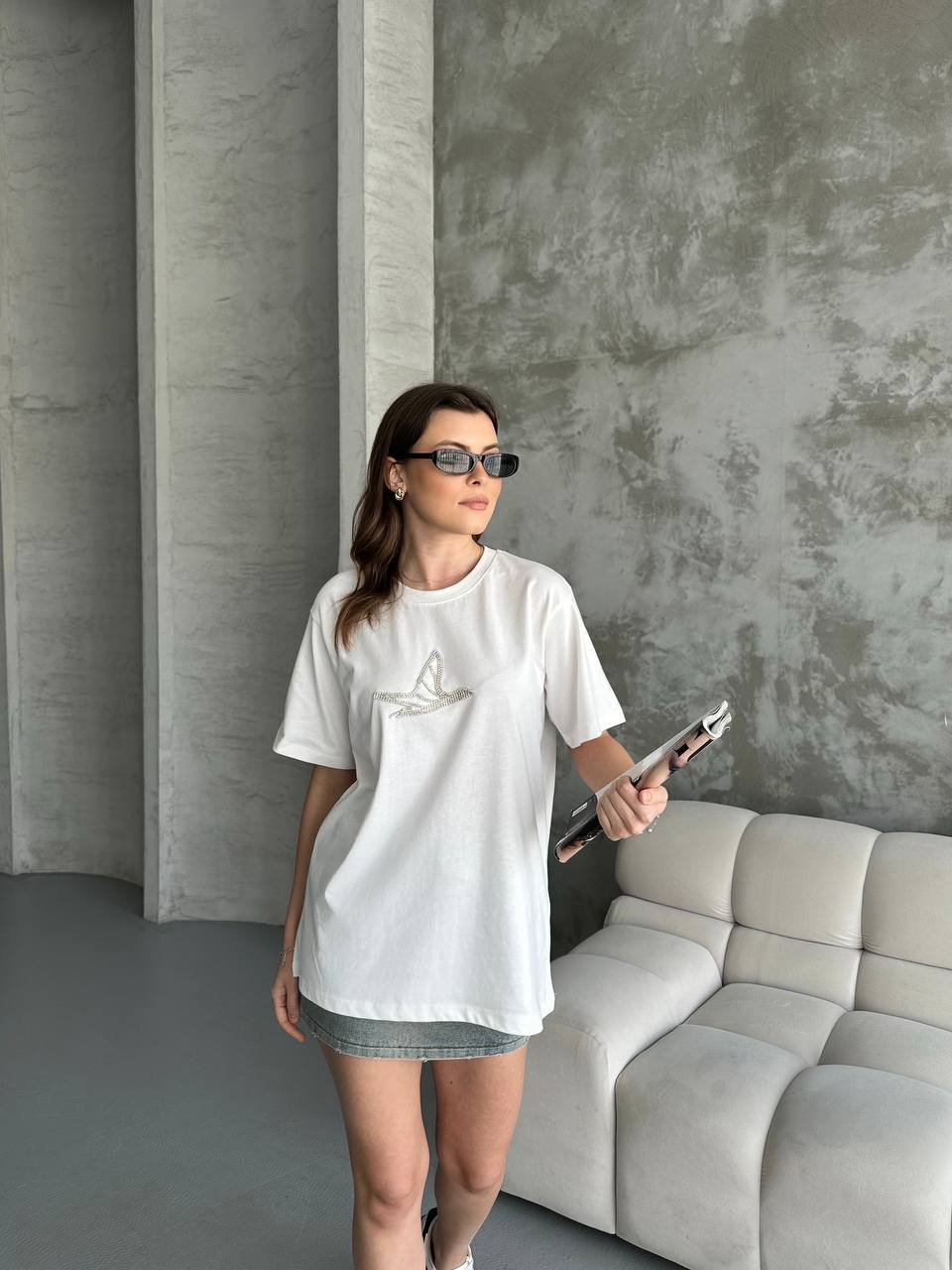 BEYMEN SWAROVSKİ KUŞLU T-SHİRT