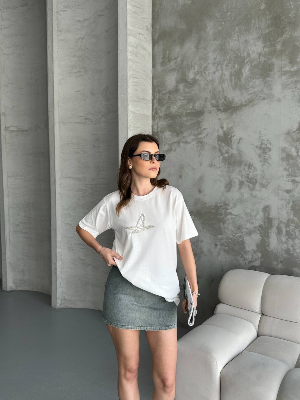 BEYMEN SWAROVSKİ KUŞLU T-SHİRT