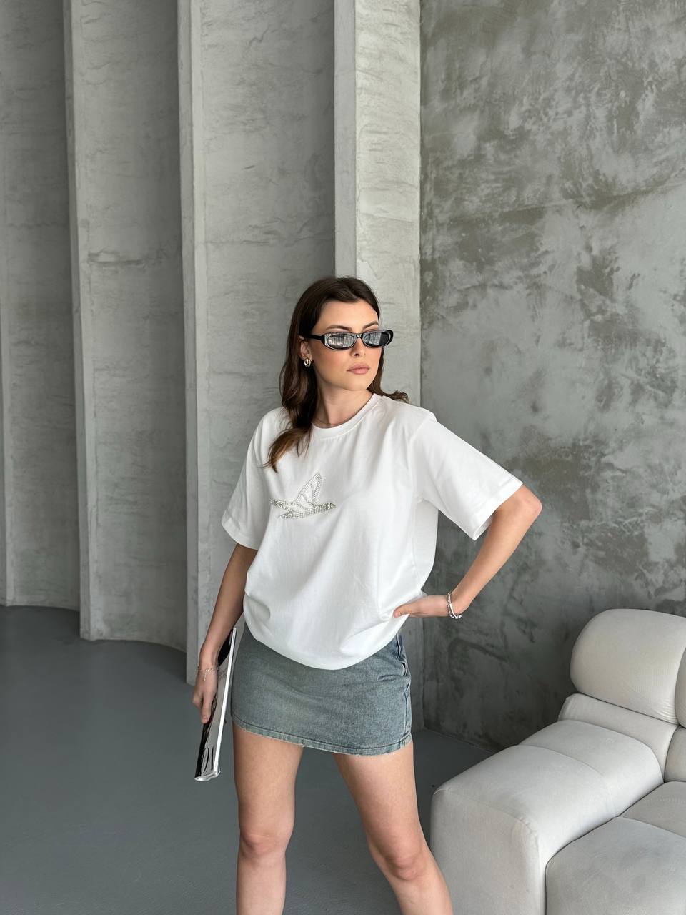 BEYMEN SWAROVSKİ KUŞLU T-SHİRT