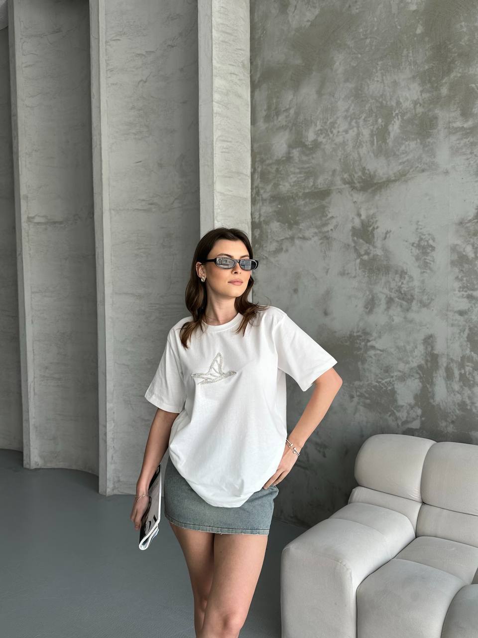 BEYMEN SWAROVSKİ KUŞLU T-SHİRT