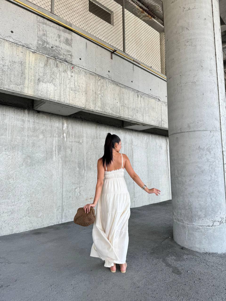 AYARLANABİLİR KETEN ASTARLI DANTEL ELBİSE