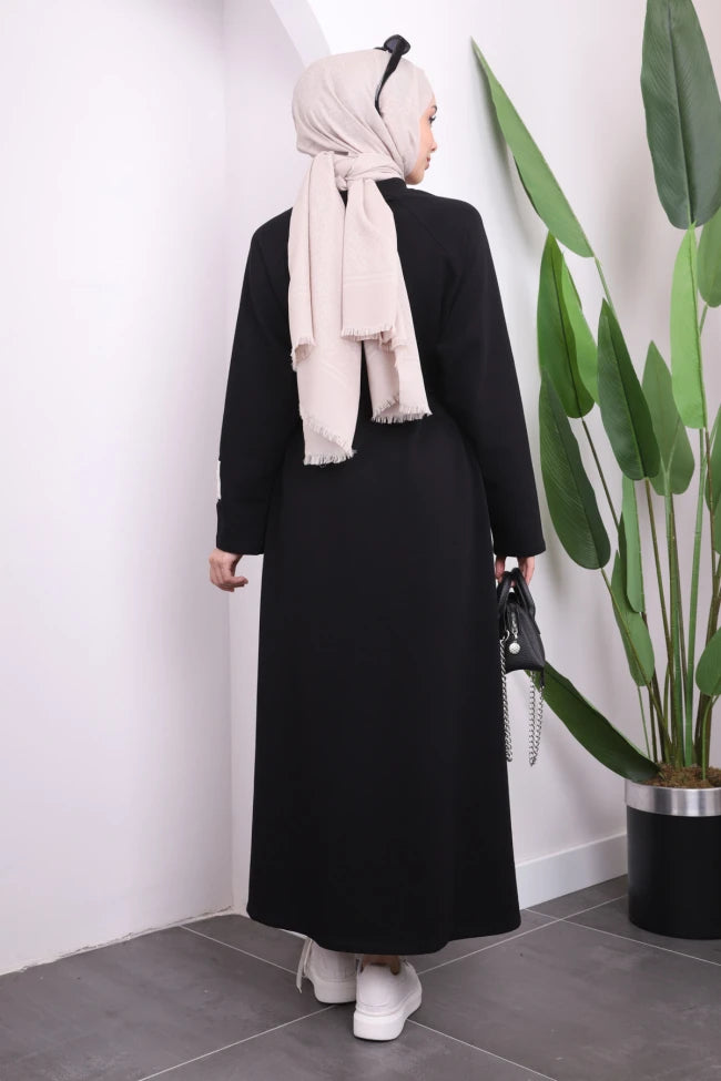 BEL KUŞAKLI BİSİKLET YAKA ELBİSE