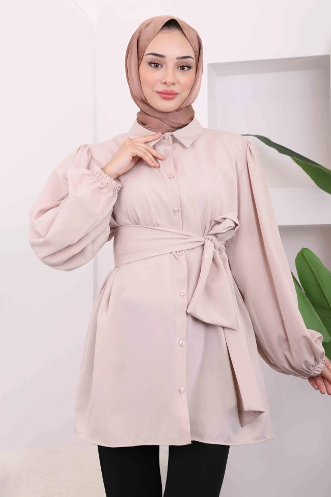 BEL KUŞAKLI GÖMLEK TUNİK