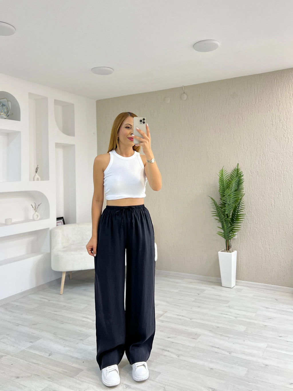 MASSIMO DUTTI TENCEL KUMAŞ PANTOLON